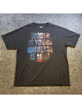 DGK “World Is Yours Universe Is Mine” T-Shirt Men’s XL Black Streetwear